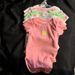 The Children's Place Pink and White Bodysuit Set
